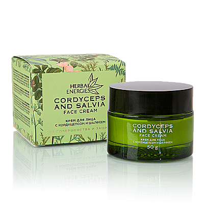 Krem do twarzy z kordycepsem i szałwią Herbal Energie, 50g