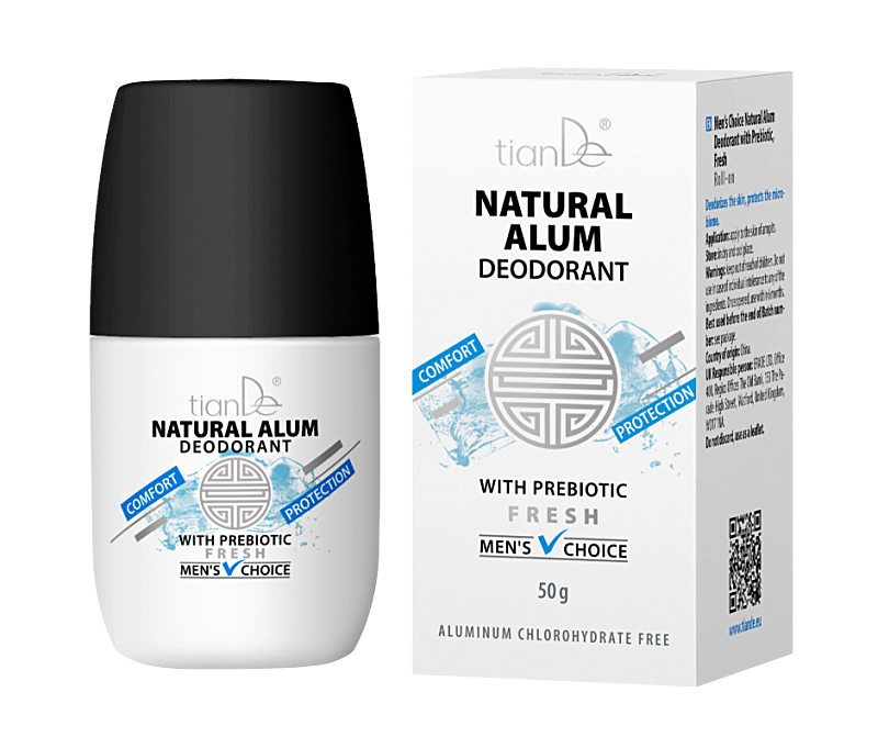 Dezodorant ałunowy z prebiotykami Men's Choice, świeżość, 50 g